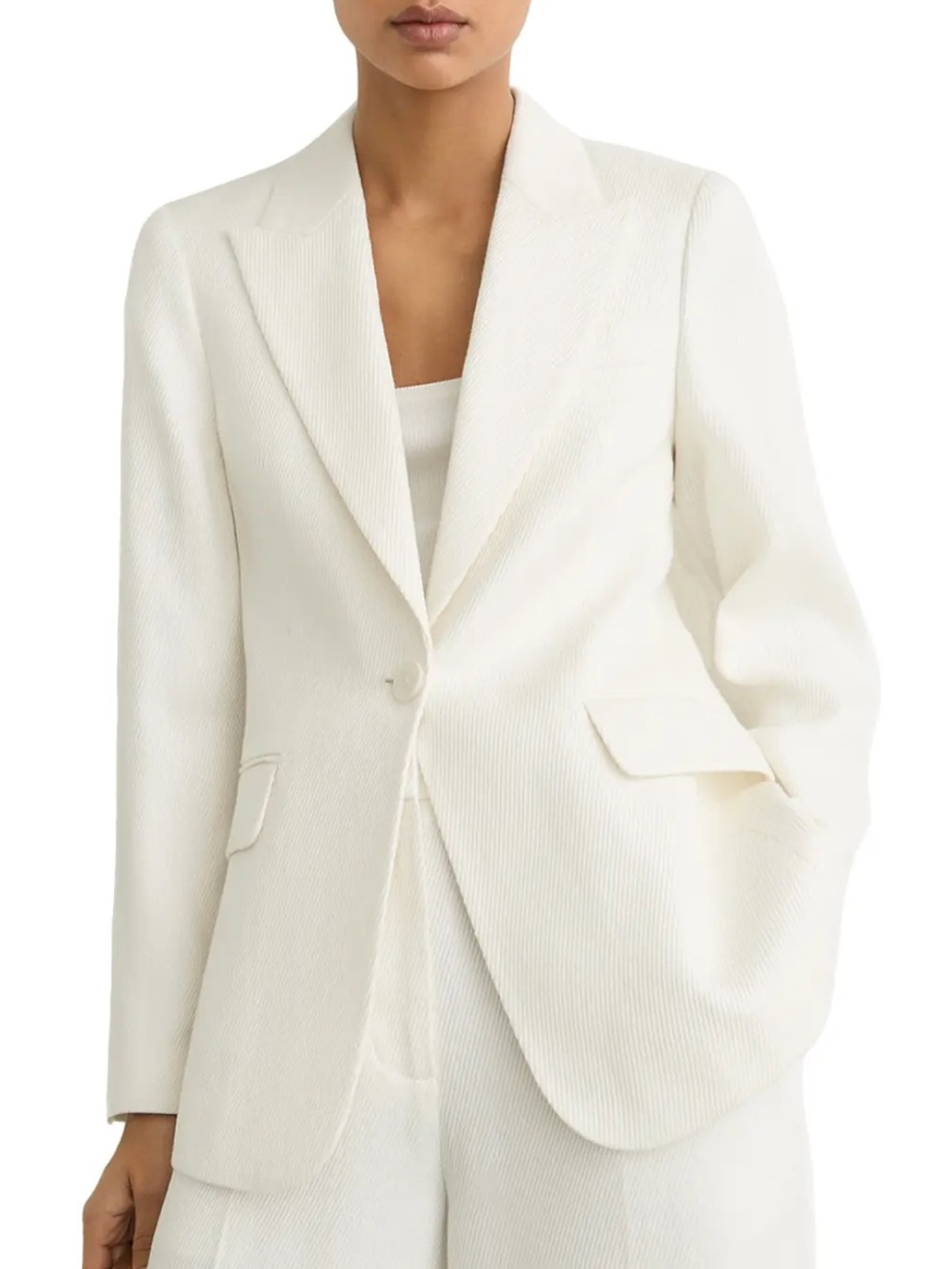 Reiss $490 Aryx Textured One button closure Blazer